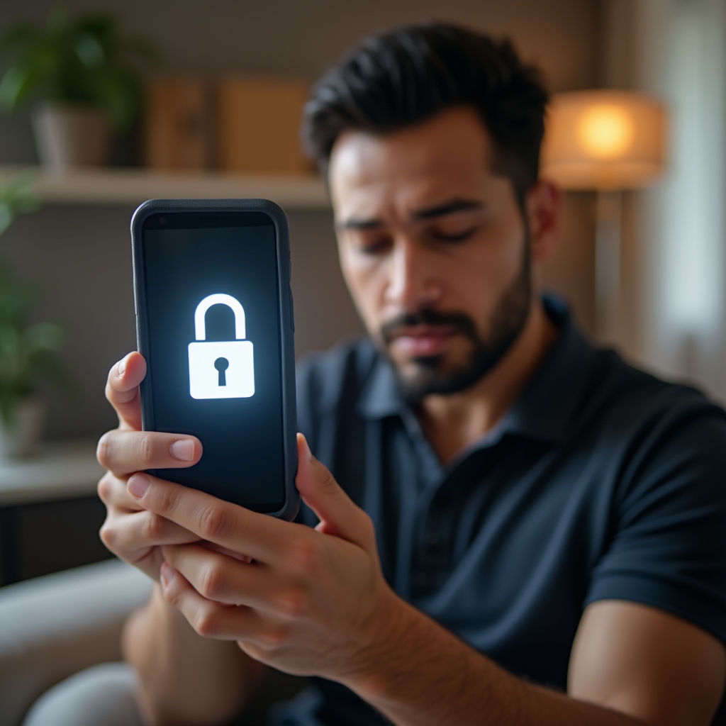 Illustration of a smartphone with a security lock protecting against digital fraud